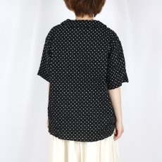 画像15: NARU 80ローンリップルシンプルドット ワイドカラーシャツ 2色 (15)