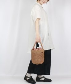画像3:  SOIL 60s LINEN PLAIN BANDED COLLAR 3/4SL TUNIC 2色 (3)