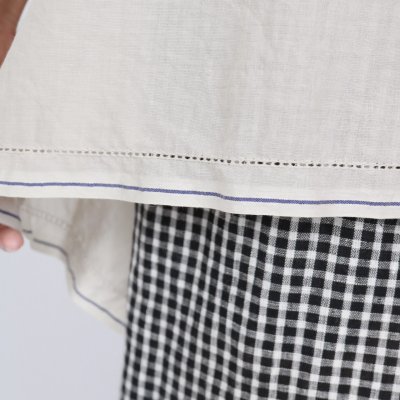 画像1: SOIL SUPER FINE VOILE WITH SELVEGE FRILL COLLAR FRENCH/SL SHIRT