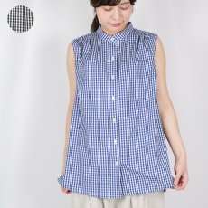 画像1: Vent d'ouest ギンガムチェッククールマックスノースリーブシャツ　2色 (1)