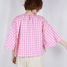 画像6: Gauze# GINGHAM BELL SLEEVE PULLOVER 2色 (6)