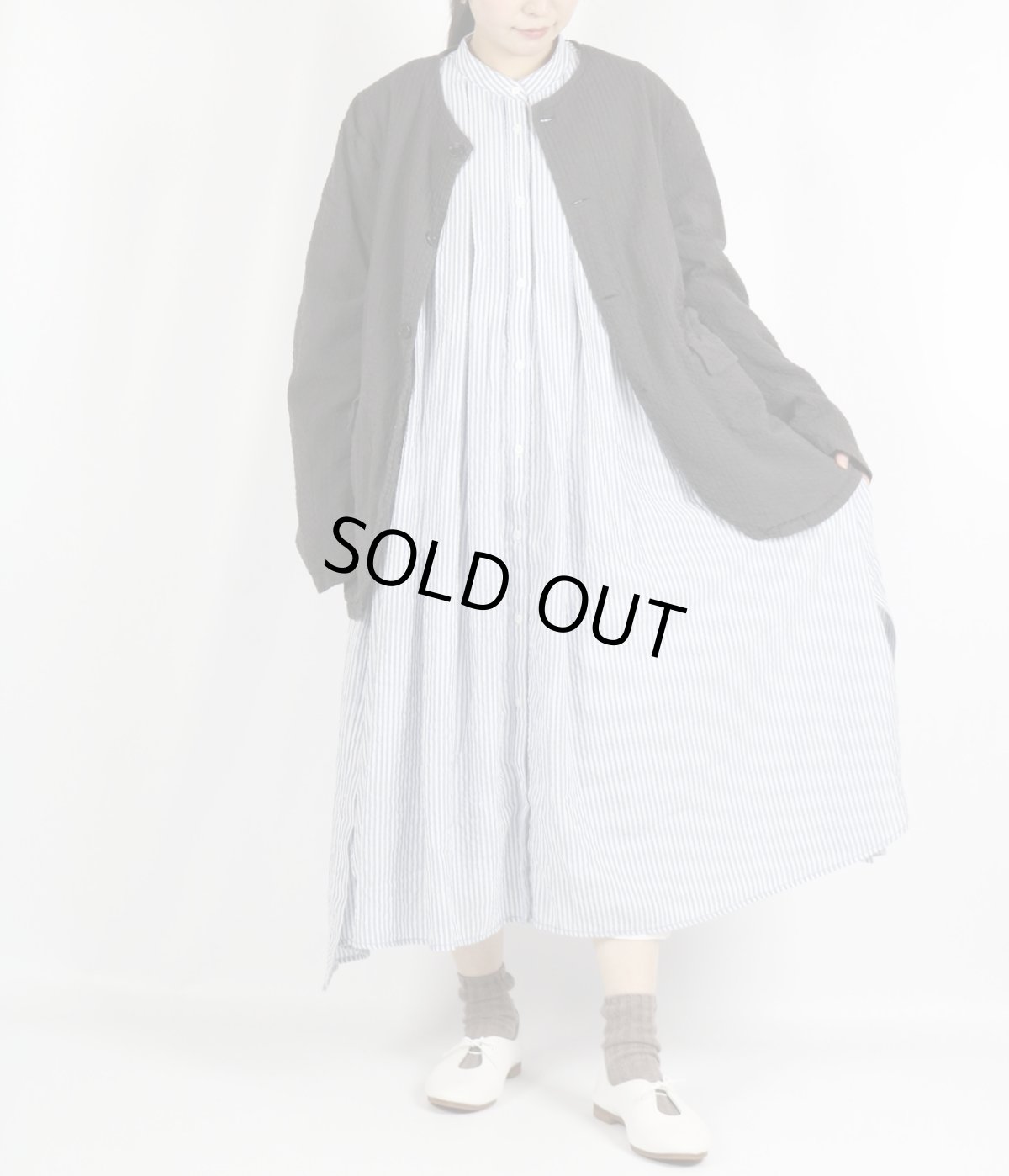 画像9: Vas-y Lentement　SEERSUCKER PLAIN OVERDYE SIDE VENTS NO COLLAR JACKET　2色 (9)