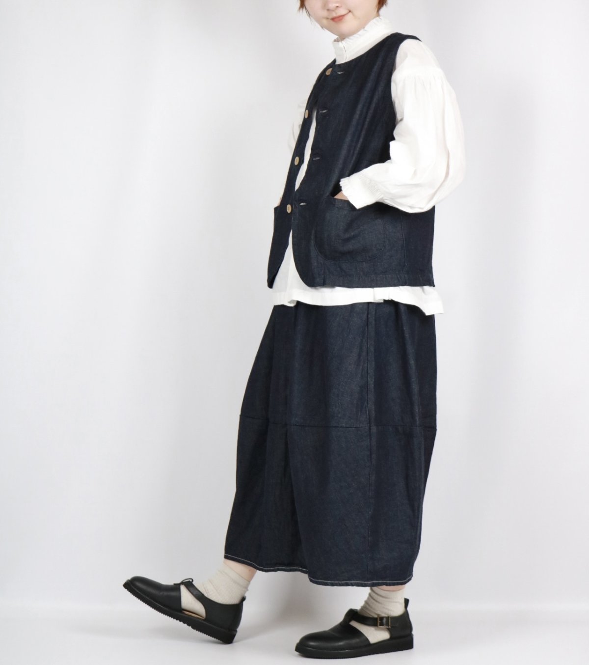 画像3: NARU 8オンスムラデニムエッグスカート 4色 (3)