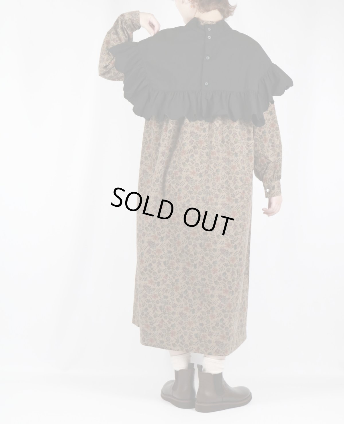 画像10: sosotto LIBERTYコーデュロイヨーク切替ギャザーOP 2色 (10)