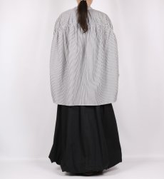 画像14: DIARIES   バック‪ギャザー ワイドシャツ  BLACK STRIPE (14)