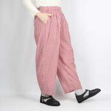 画像11: maison de soil  HANDWOVEN COTTON/SILK GINGHAM CHECK 2TUCK TAPERED EASY PANTS 2色　２サイズ (11)