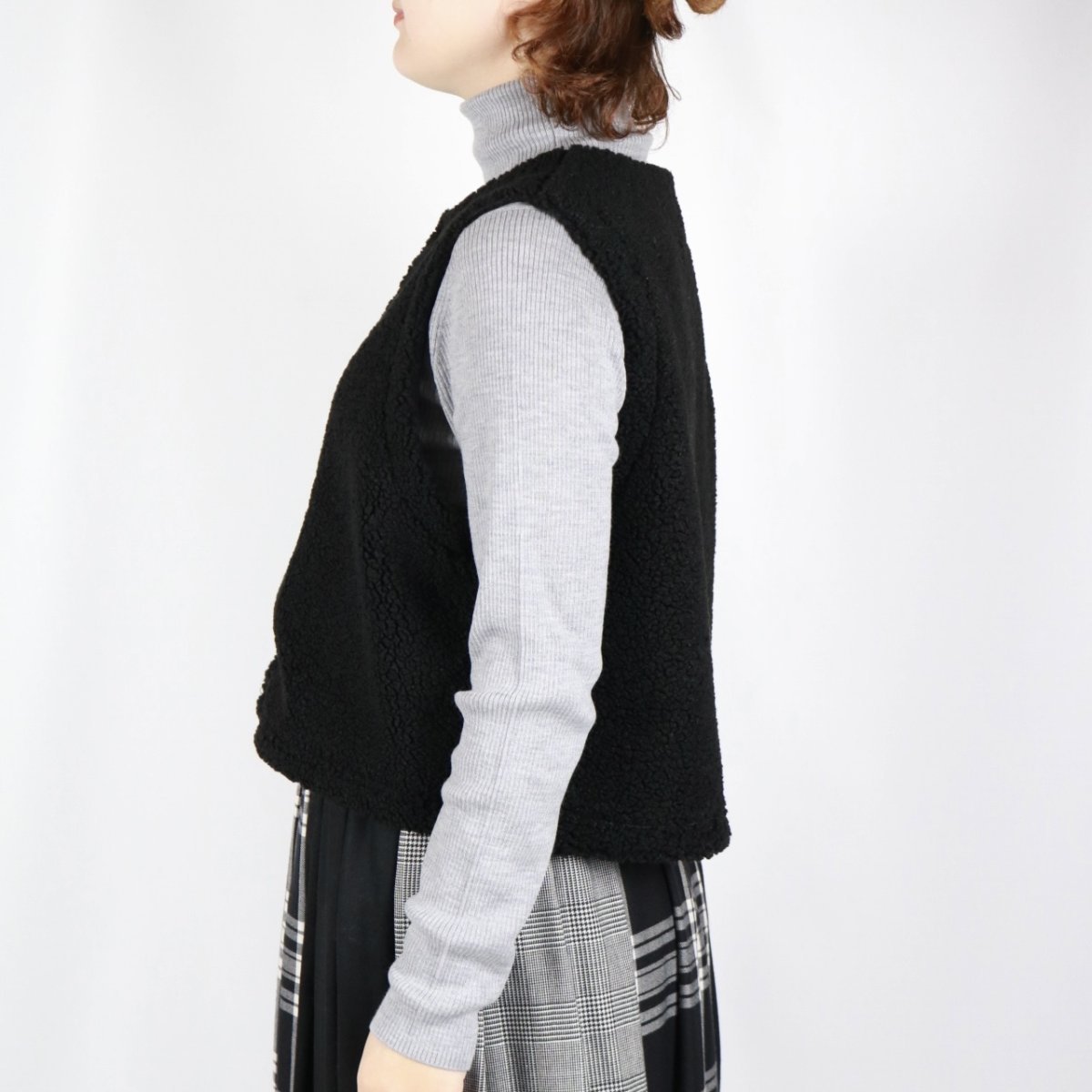 画像21: NARU   もこもこプードルパイル ショートベスト  3色 (21)