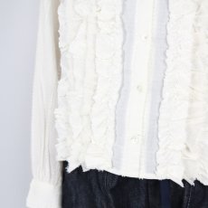 画像11: tumugu: ストライプフリンジドビーブラウス IVORY (11)