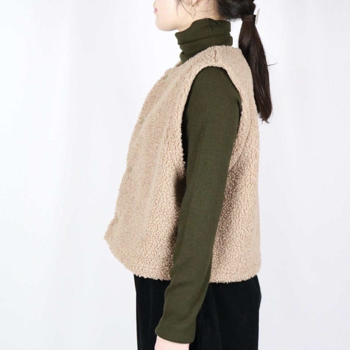 画像11: NARU   もこもこプードルパイル ショートベスト  3色 (11)