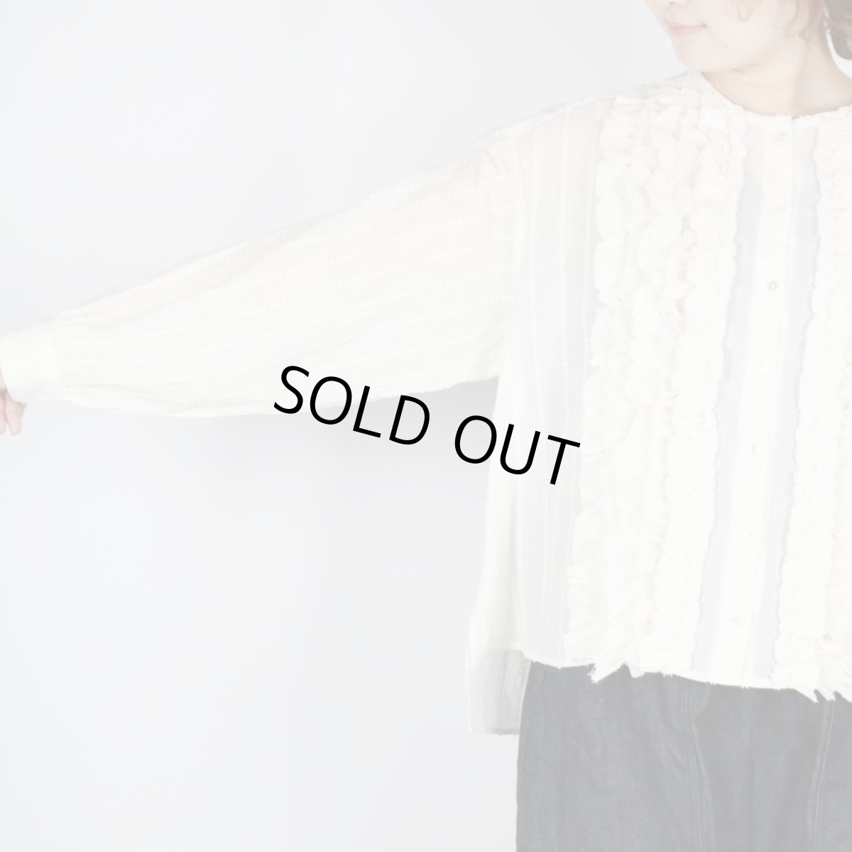 画像7: tumugu: ストライプフリンジドビーブラウス IVORY (7)