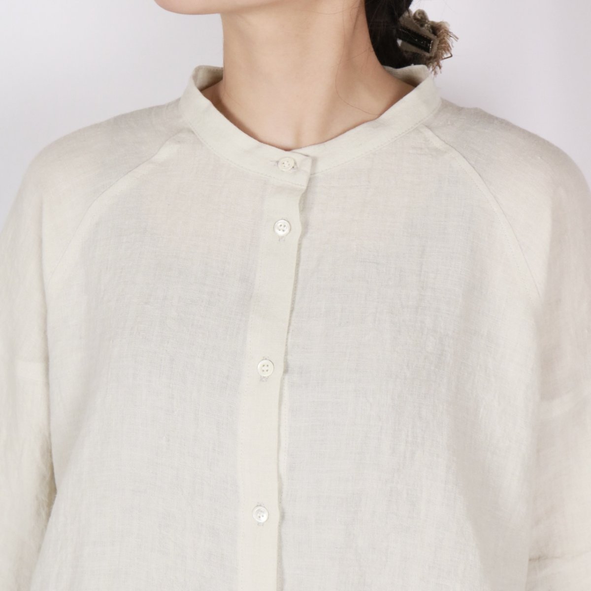 画像6: nachukara  東炊きリネン バンドカラーブラウス  2色 (6)