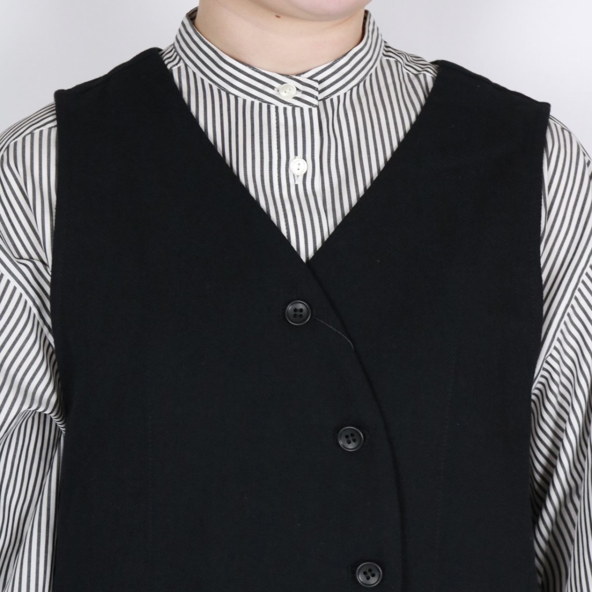 画像28: nachukara 綿麻先染ツイル フロントカーブ2wayベスト 3色 (28)