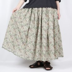 画像1: NARU  80s VOILE PAISLEY FLOWER PRINT GATHERD SKIRT  (1)