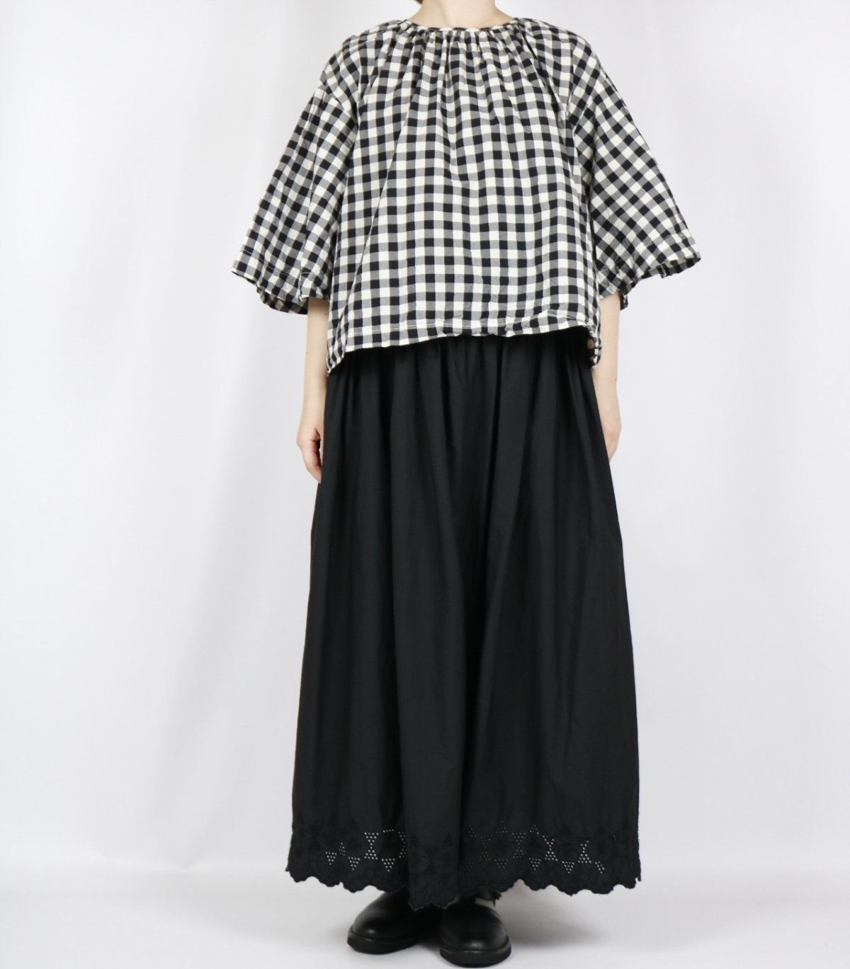 画像18: Gauze#   ギンガム ベルスリーブ プルオーバー 2色 (18)