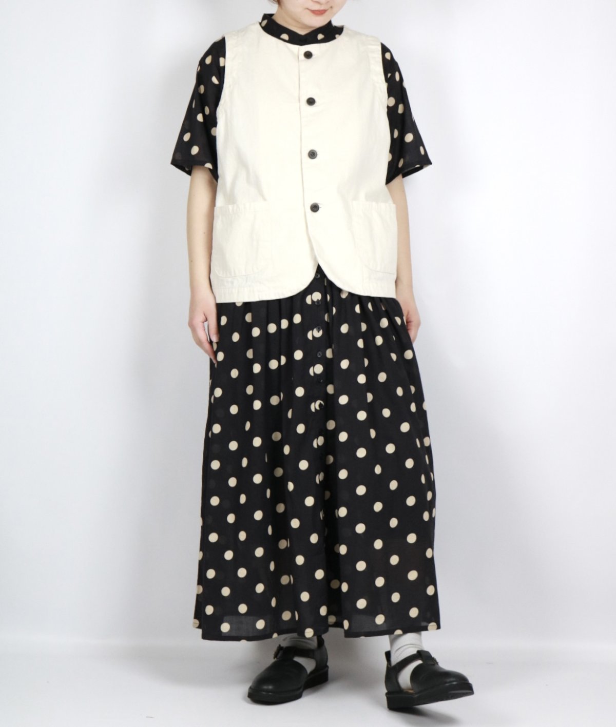 画像28: NARU 8ozムラデニムフロントボタンベスト　4色 (28)