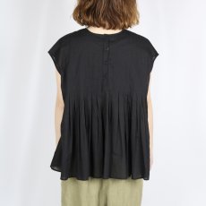 画像16: maison de soil 80s ORGANIC VOILE PLAIN CREW-NECK F/SLEEVE SHIRT WITH INVERTED PLEAT 2色 (16)