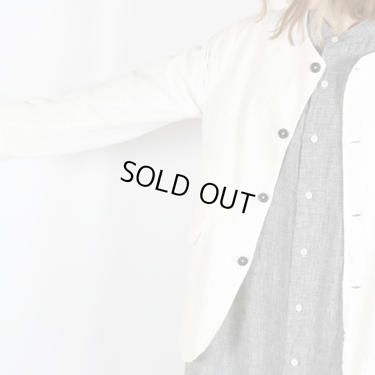 画像22: Vas-y Lentement　SEERSUCKER PLAIN OVERDYE SIDE VENTS NO COLLAR JACKET　2色 (22)