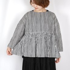 画像16: NARU  60ローンリップルチェック＆ストライプ ファッスンシャツ 2柄×2色 (16)