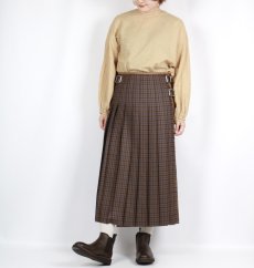 画像7: O'NEIL OF DUBLIN  WORSTED WOOL PATCHWORK LOW WAIST PLEATS WRAP SKIRT LENGTH 80cm (WITH PIN)  2柄 (7)