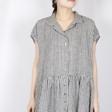 画像5: SOIL 60s LINEN CHECK OPEN COLLAR SHIRT DRESS 2サイズ (5)