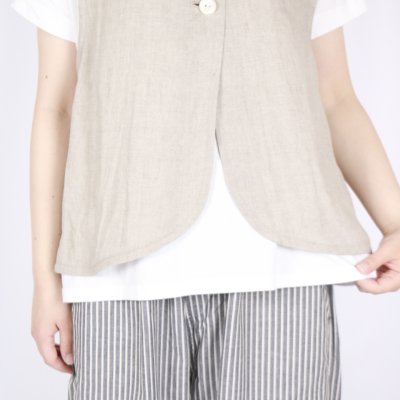 画像3: Vent d'ouest 60Sフレンチリネンキャンバスワッシャー2WAYベスト 3色