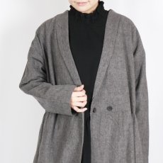 画像16: bluewillow コットン平織り無地起毛ショールカラーコートワンピース 2色 (16)