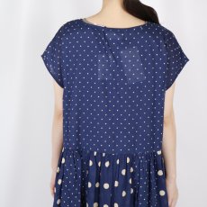 画像8: SOIL  80s COTTON VOILE DOT PRINT(PATCHWORK) BOAT NECK DRESS  (8)