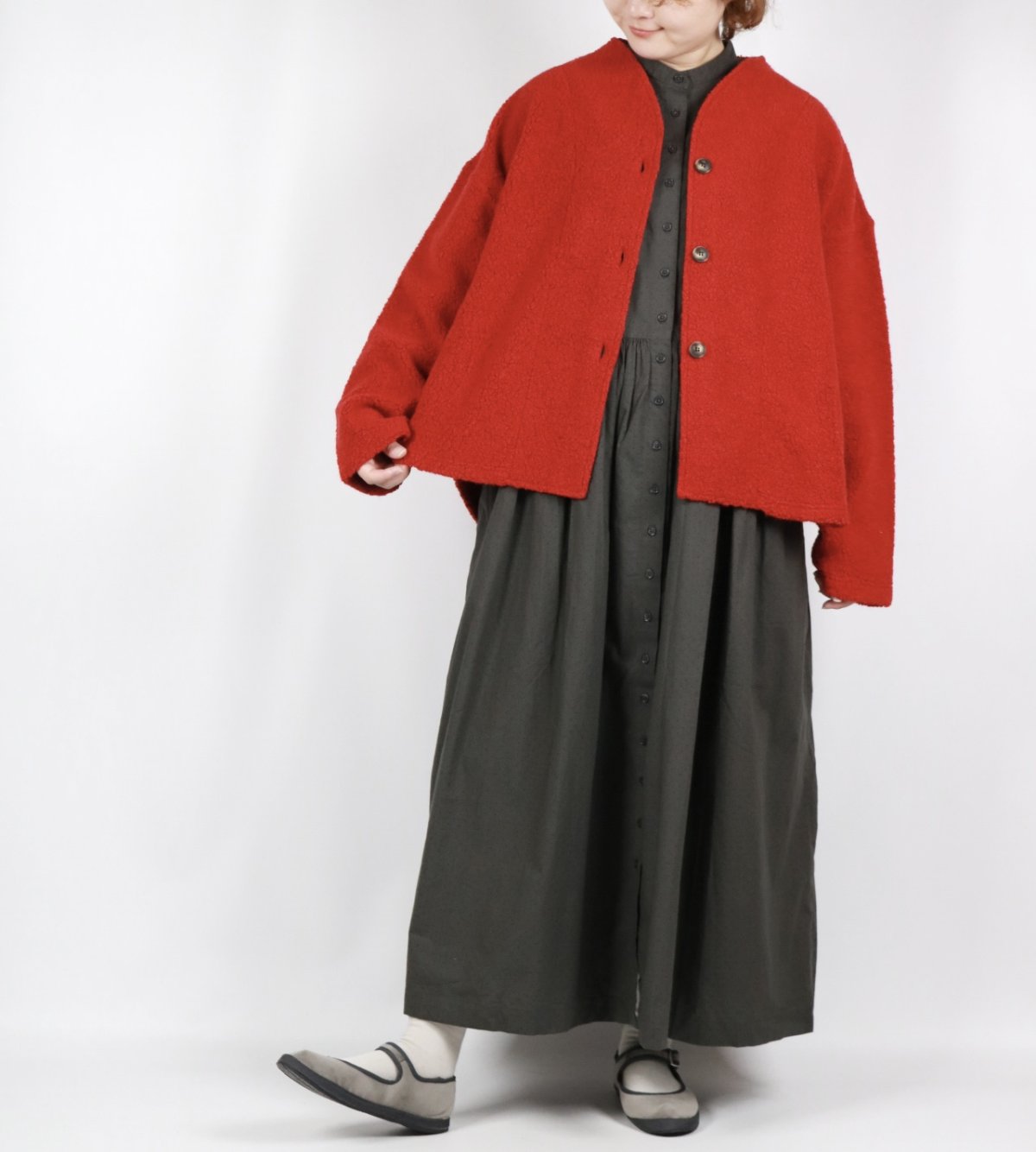 画像11: nachukara シープボアソフトVネックカーディガン　3色 (11)