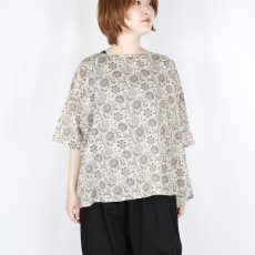 画像2: SOIL  80s VOILE TWO TONE FLOWER PRINT GATHERED SMOCK (2)