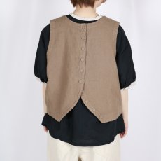 画像4: tumugu: リネンキャンバス 2wayベスト 3色 (4)