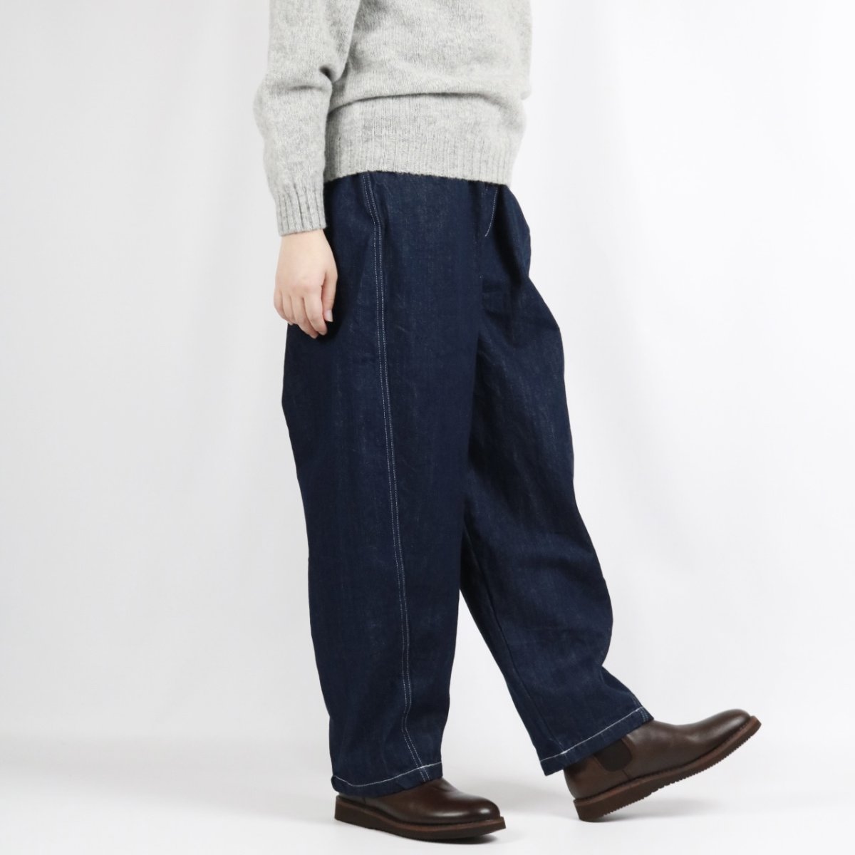 画像2: NARU 12ozムラデニムラウンドパンツ　 (2)