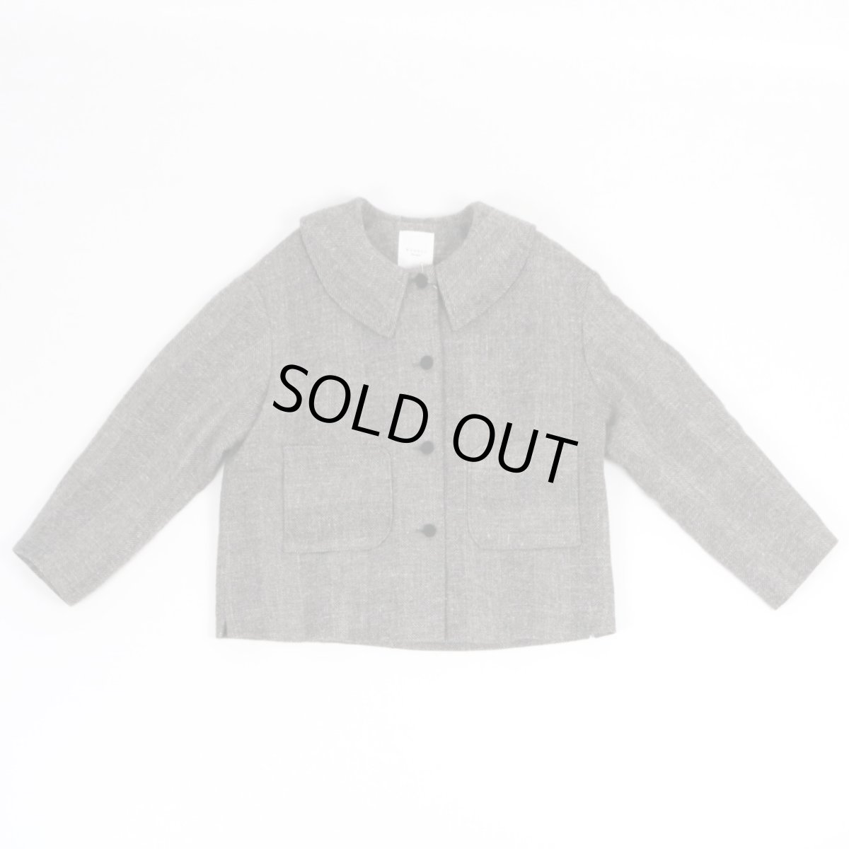 画像13: MAGALI シェットランドウールリネン・フラットカラージャケット／グレイ (13)