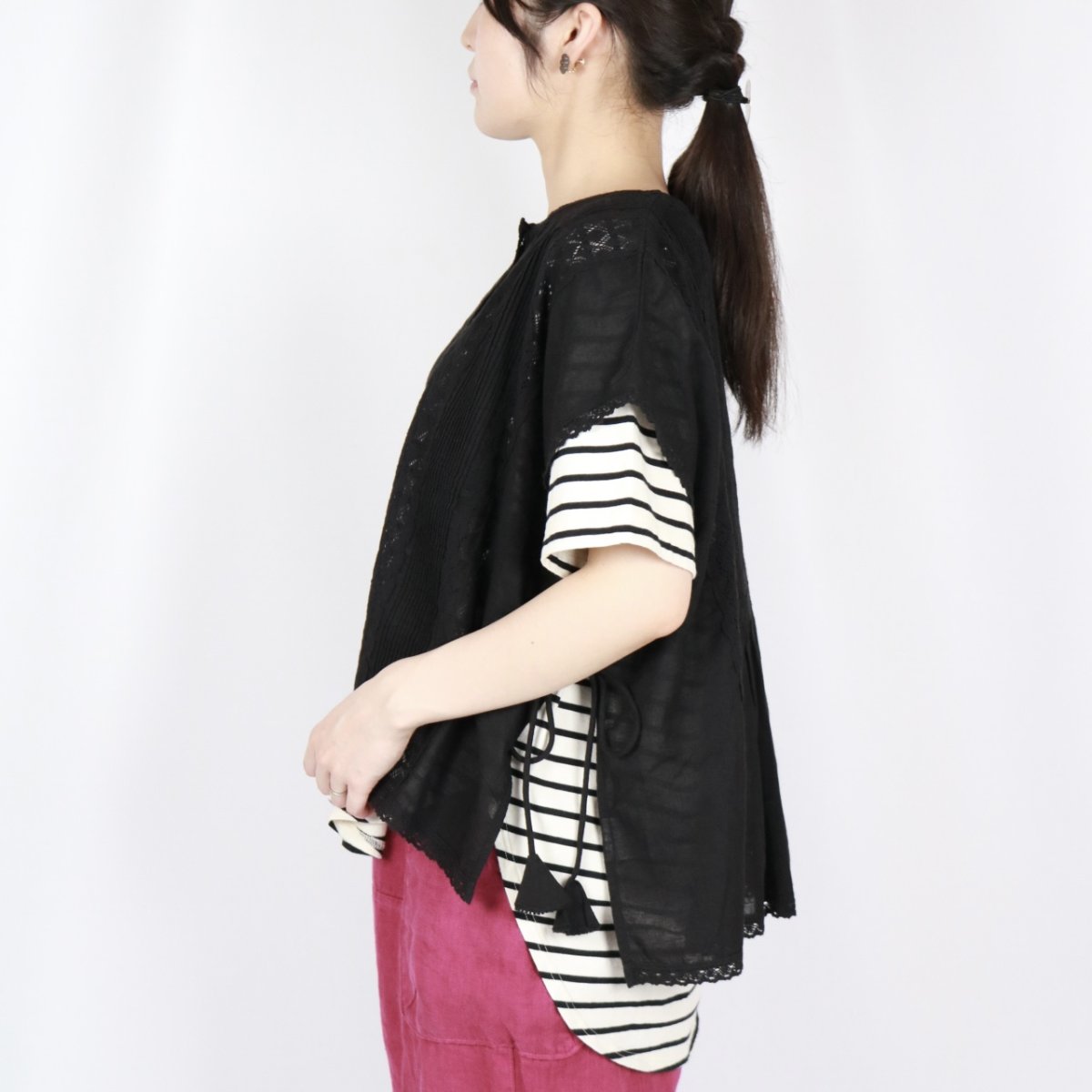 画像32: tumugu: コットンリネン ボイルレースベスト　3色 (32)