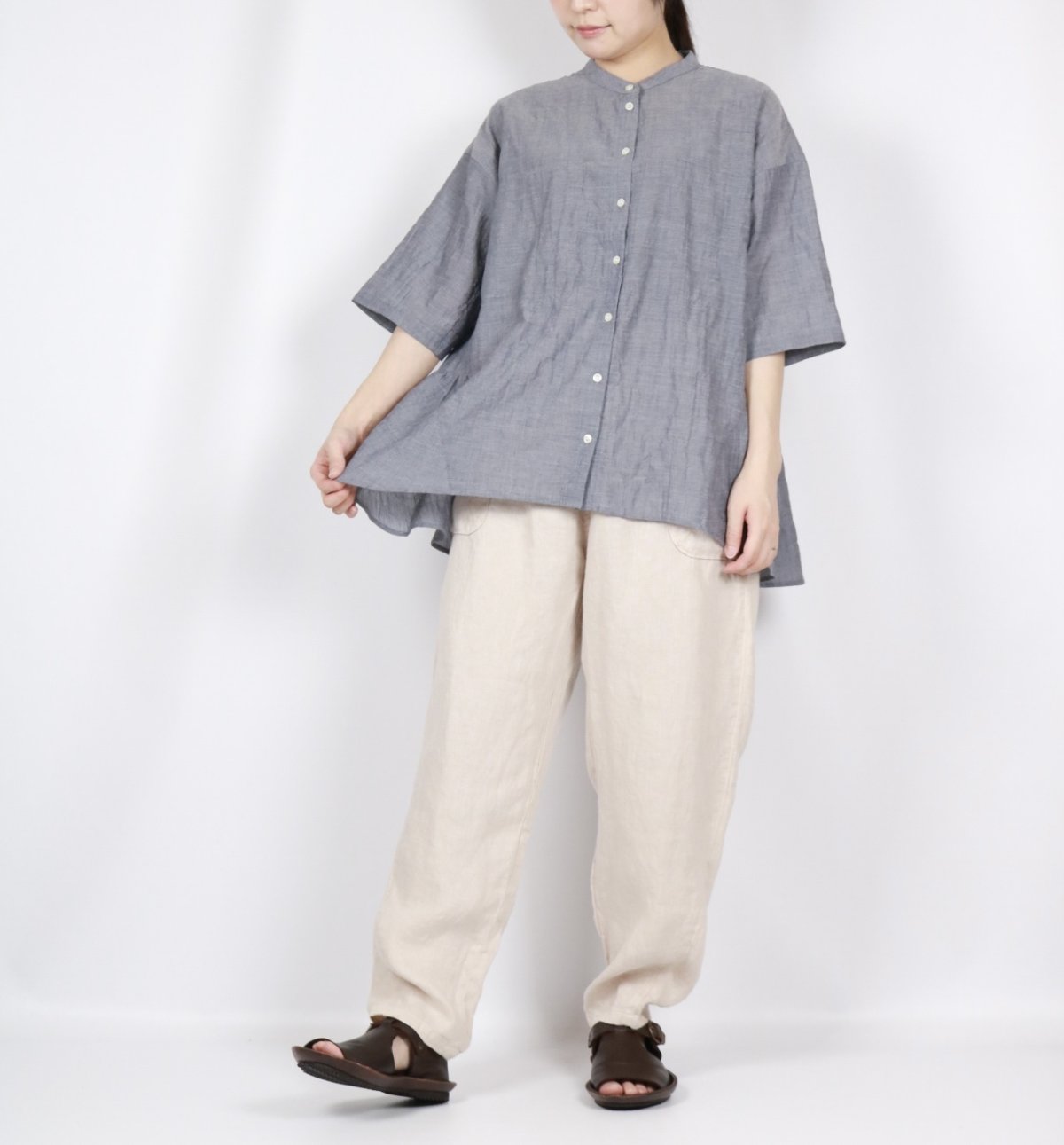 画像11: tumugu:　ソリトリネン イージーパンツ　3色 (11)