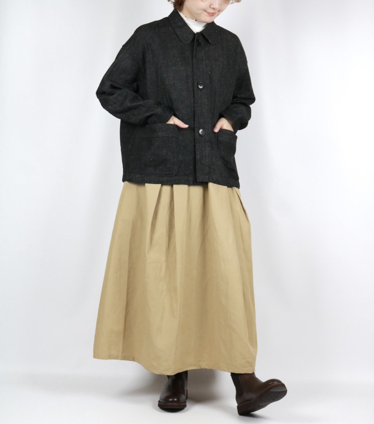 画像26: LABORATORY　ネップデニム フレンチワークジャケット　2色 (26)