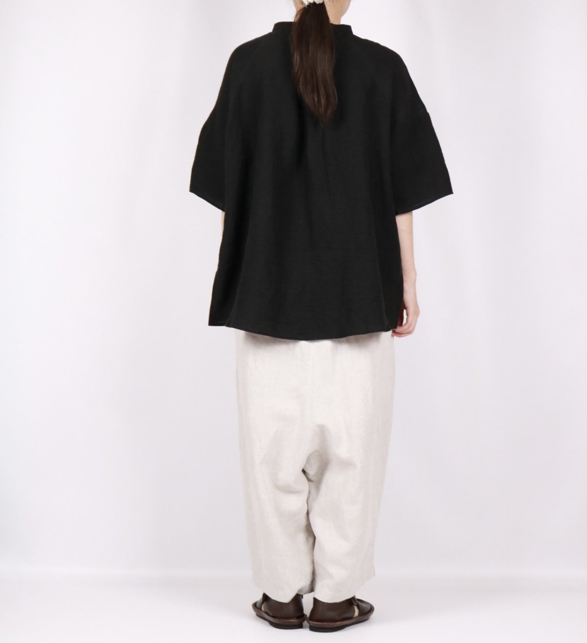 画像27: nachukara  東炊きリネン バンドカラーブラウス  2色 (27)