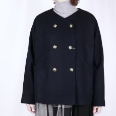 画像16: Vent d'ouest ロイヤルジーロンウールメルトンノーカラージャケット 2色 (16)