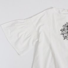 画像19: tukuroi 綿麻平織 モチーフ刺繍フレア袖プルオーバー  (19)