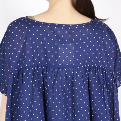 画像3: SOIL   80s COTTON VOILE DOT PRINT GATHERED SMOCK