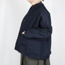 画像6:   NARU  ムラデニム裏起毛 ノッチジャケット　インディゴ (6)