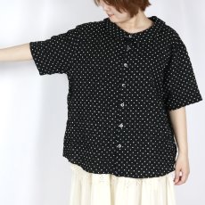 画像17: NARU 80ローンリップルシンプルドット ワイドカラーシャツ 2色 (17)