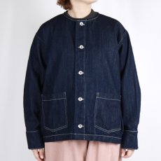 画像1: NARU 12ozムラデニムノーカラージャケット (1)