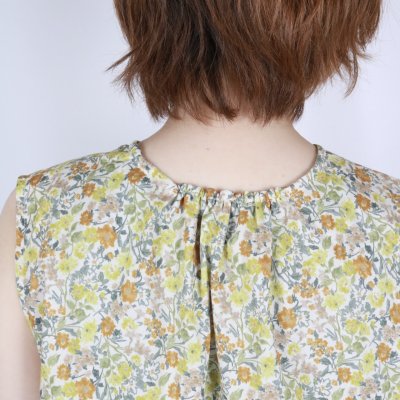画像1: DIARIES FLOWER BACK GATHER SLEEVELESS 3色