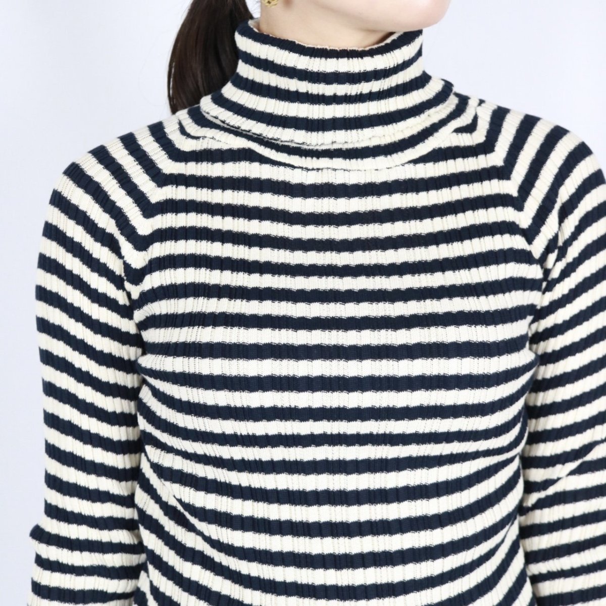 画像16: NARU  ランダムリブボーダータートルネック 6色 (16)