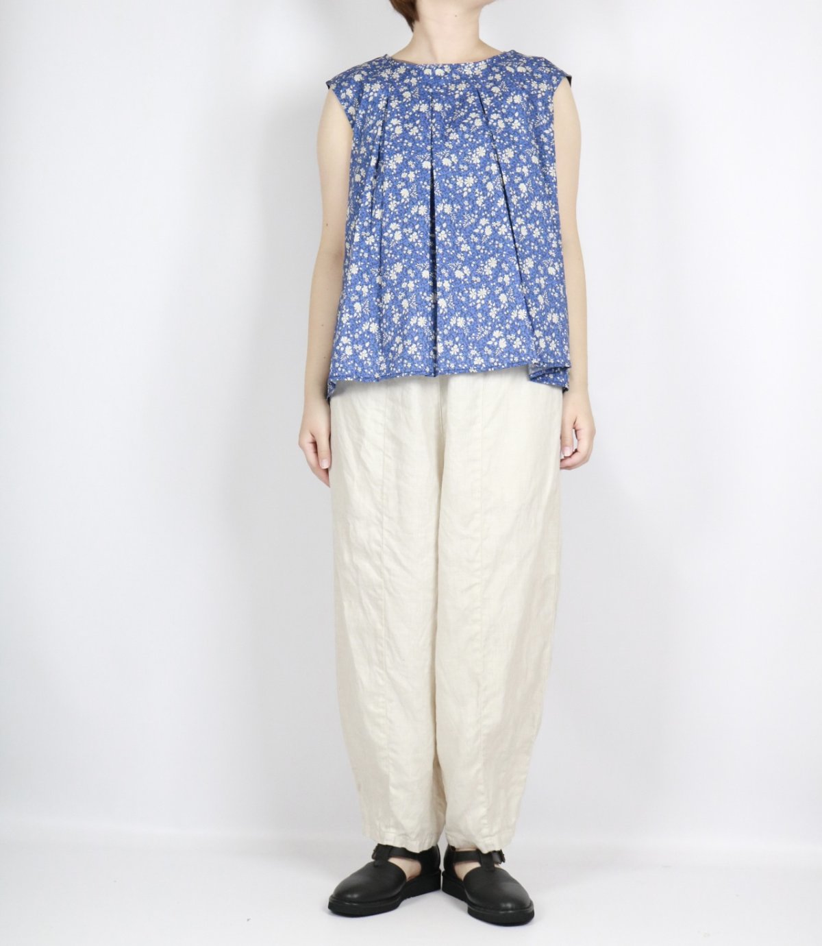 画像16: Vent d'ouest リバイバルリネン×LIBERTY ノースリーブブラウス 2色 (16)