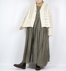 画像17: maison de soil  80s COTTON VOILE FLOWER BLOCK PRINT RAJASTHAN TUCK GATHERED NO/SL QUILTING DRESS 2色 2サイズ (17)