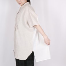 画像5: blue willow  リネン後ろ別布切り替え チュニック　2色 (5)