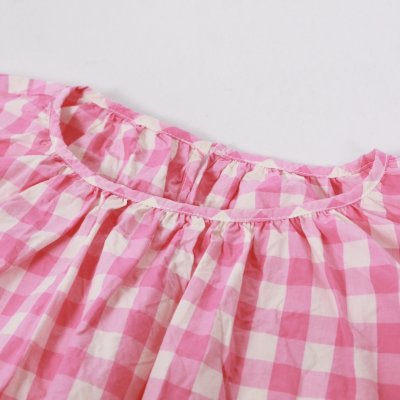 画像1: Gauze# GINGHAM BELL SLEEVE PULLOVER 2色
