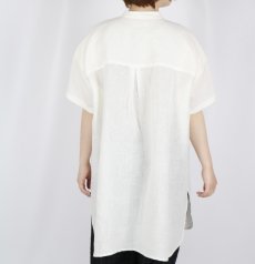 画像6:  SOIL 60s LINEN PLAIN BANDED COLLAR 3/4SL TUNIC 2色 (6)