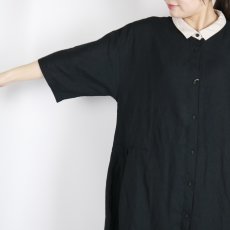 画像34: blue willow リネン平織り衿配色タックワンピース 3色 (34)